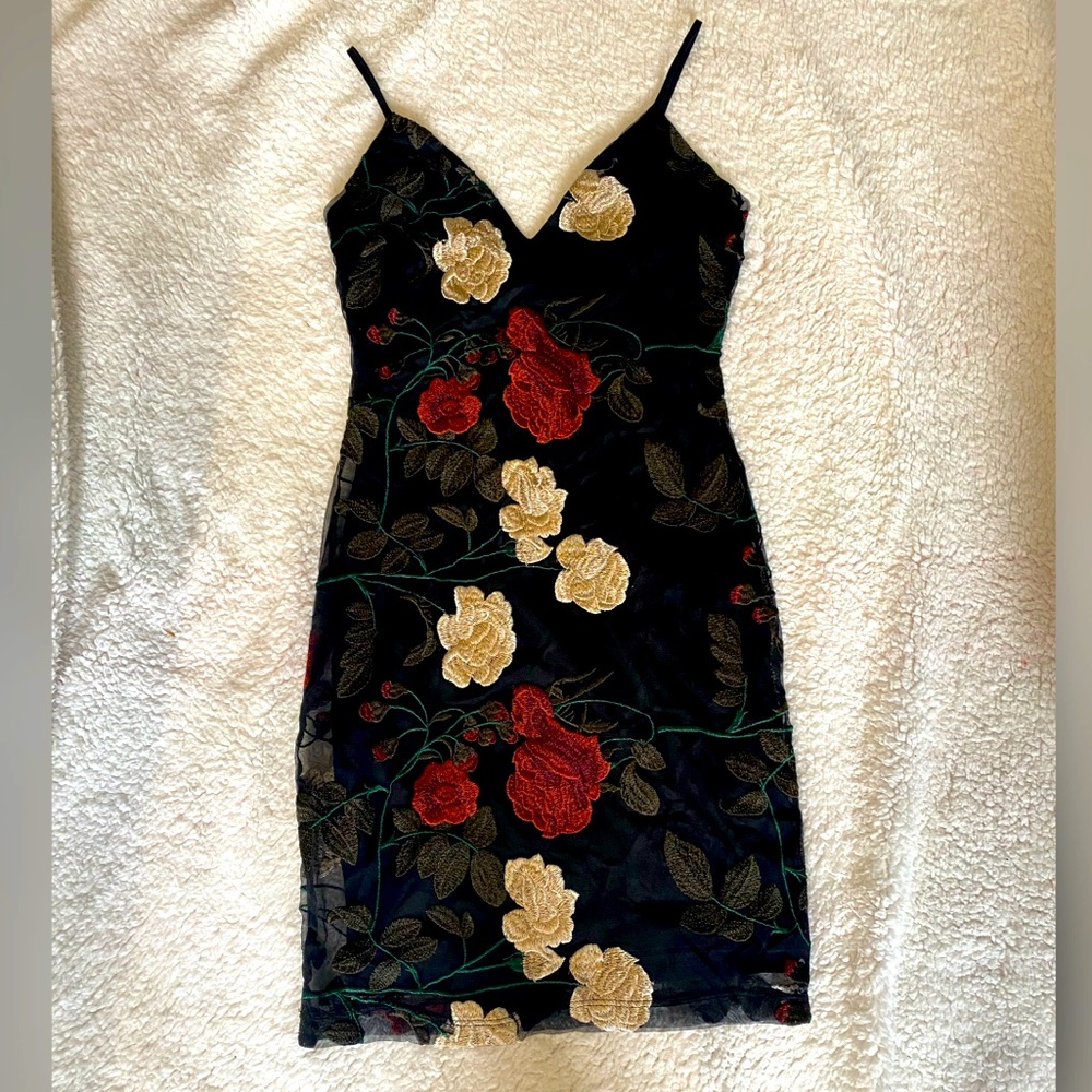 Glare | Sheer Floral Mini Dress 👗✨
